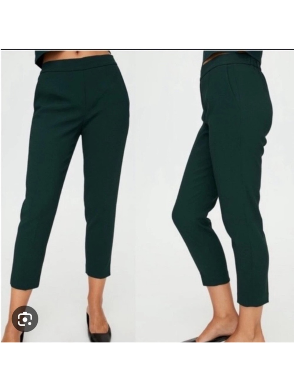 Aritzia Babaton Conan Dark Green Cropped Tailored Pants, Size 6